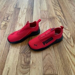 Red Puma slip on sneakers